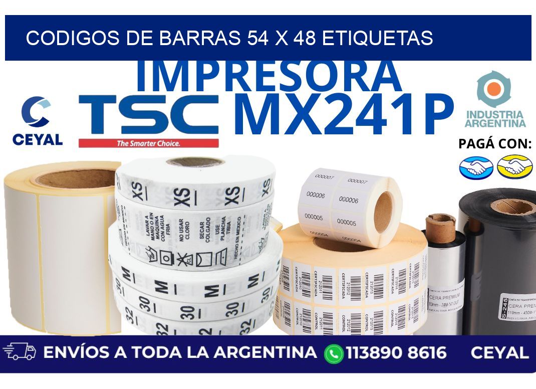 codigos de barras 54 x 48 etiquetas