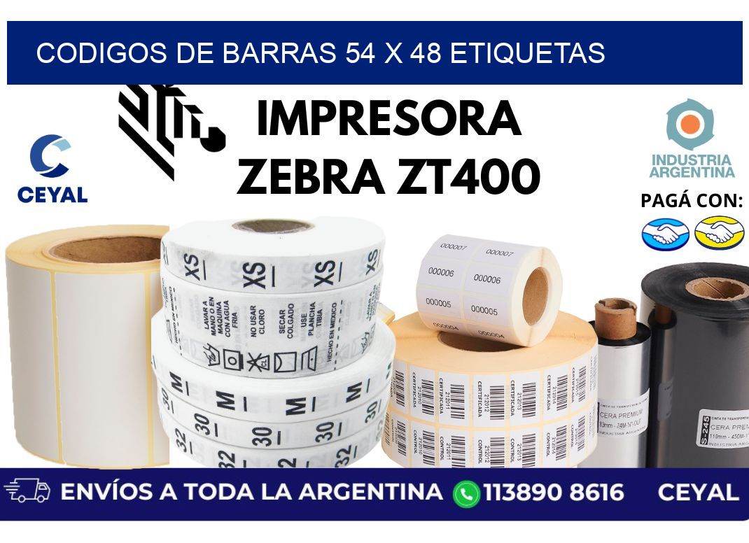 codigos de barras 54 x 48 etiquetas