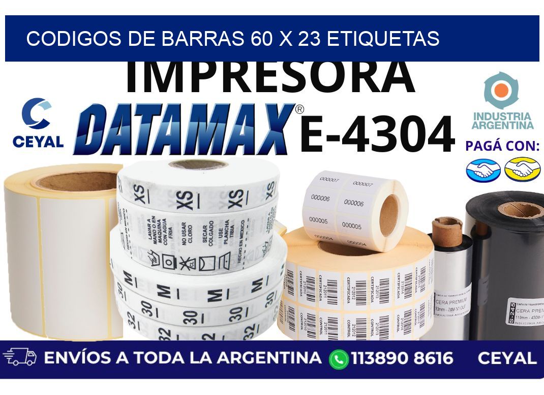 codigos de barras 60 x 23 etiquetas