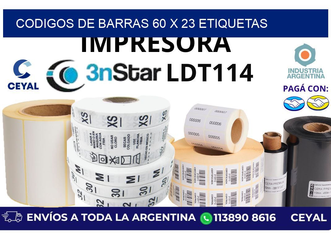 codigos de barras 60 x 23 etiquetas