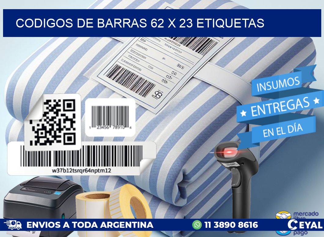 codigos de barras 62 x 23 etiquetas