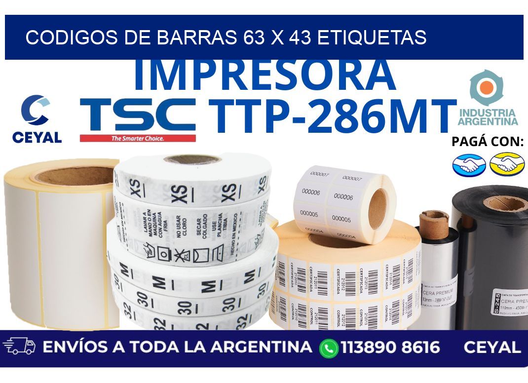 codigos de barras 63 x 43 etiquetas