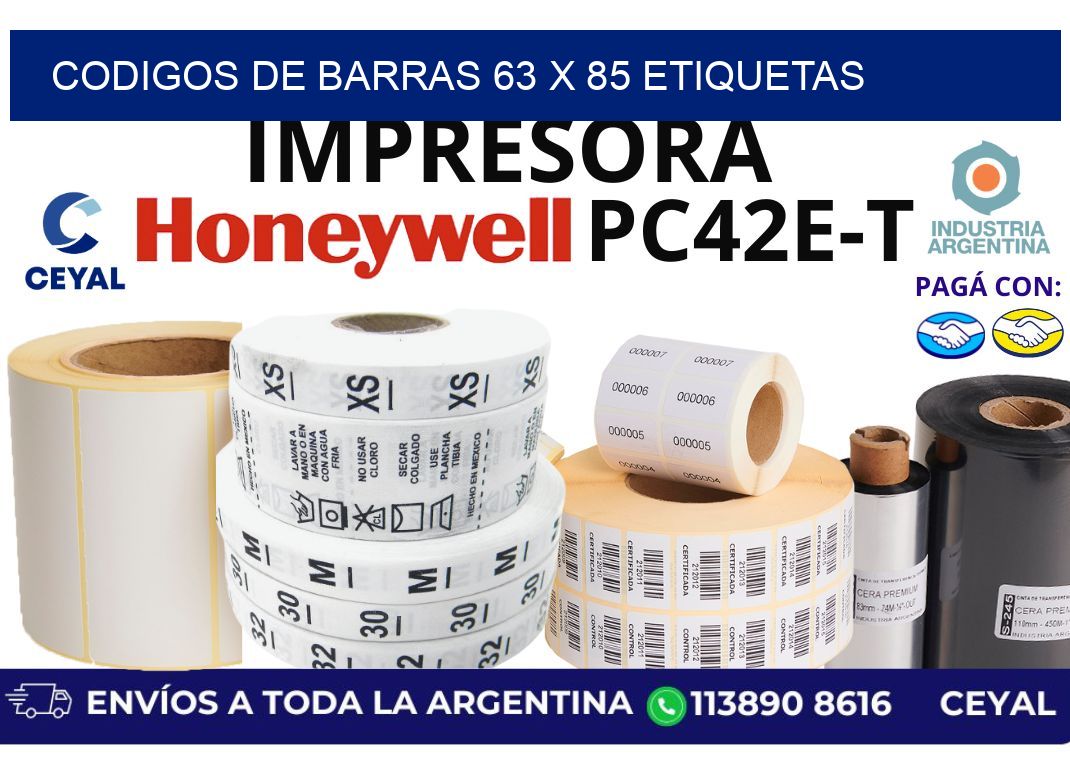 codigos de barras 63 x 85 etiquetas