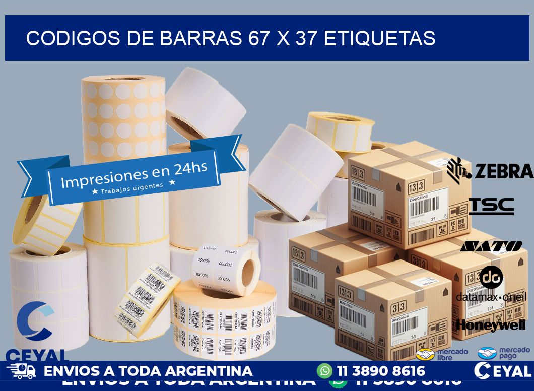 codigos de barras 67 x 37 etiquetas