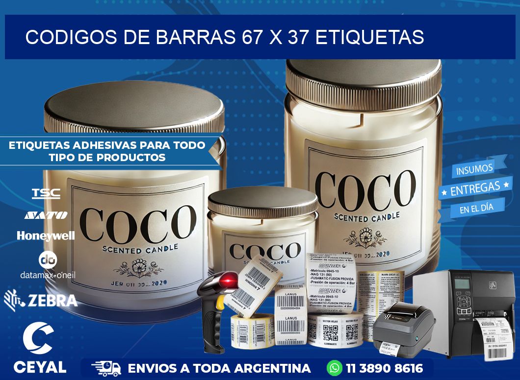 codigos de barras 67 x 37 etiquetas