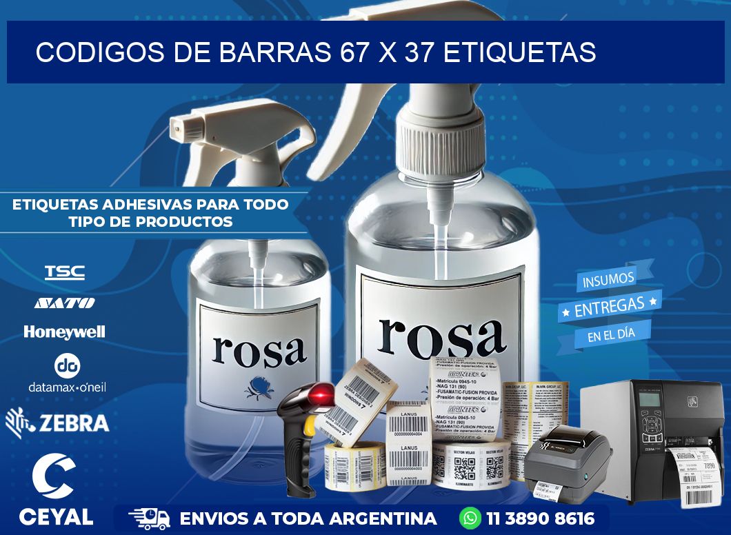 codigos de barras 67 x 37 etiquetas