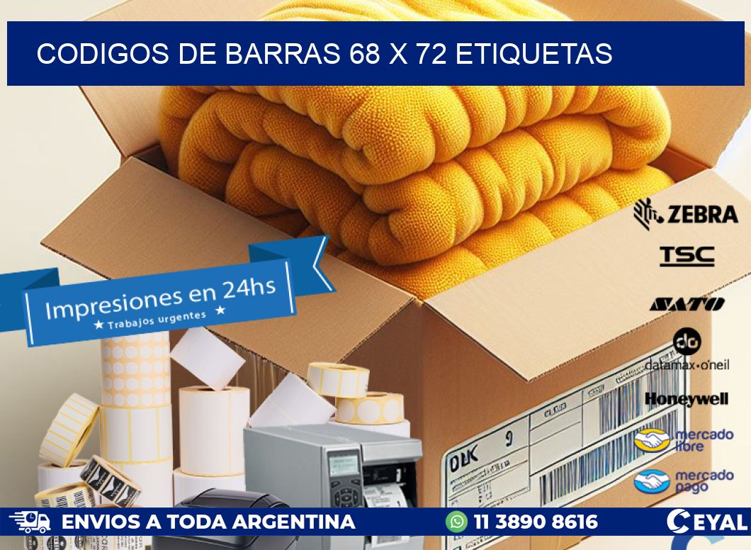 codigos de barras 68 x 72 etiquetas
