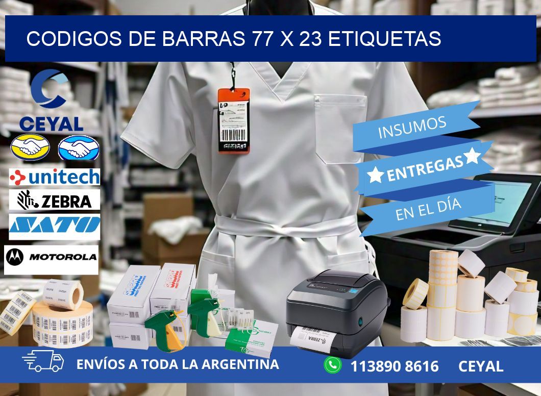 codigos de barras 77 x 23 etiquetas