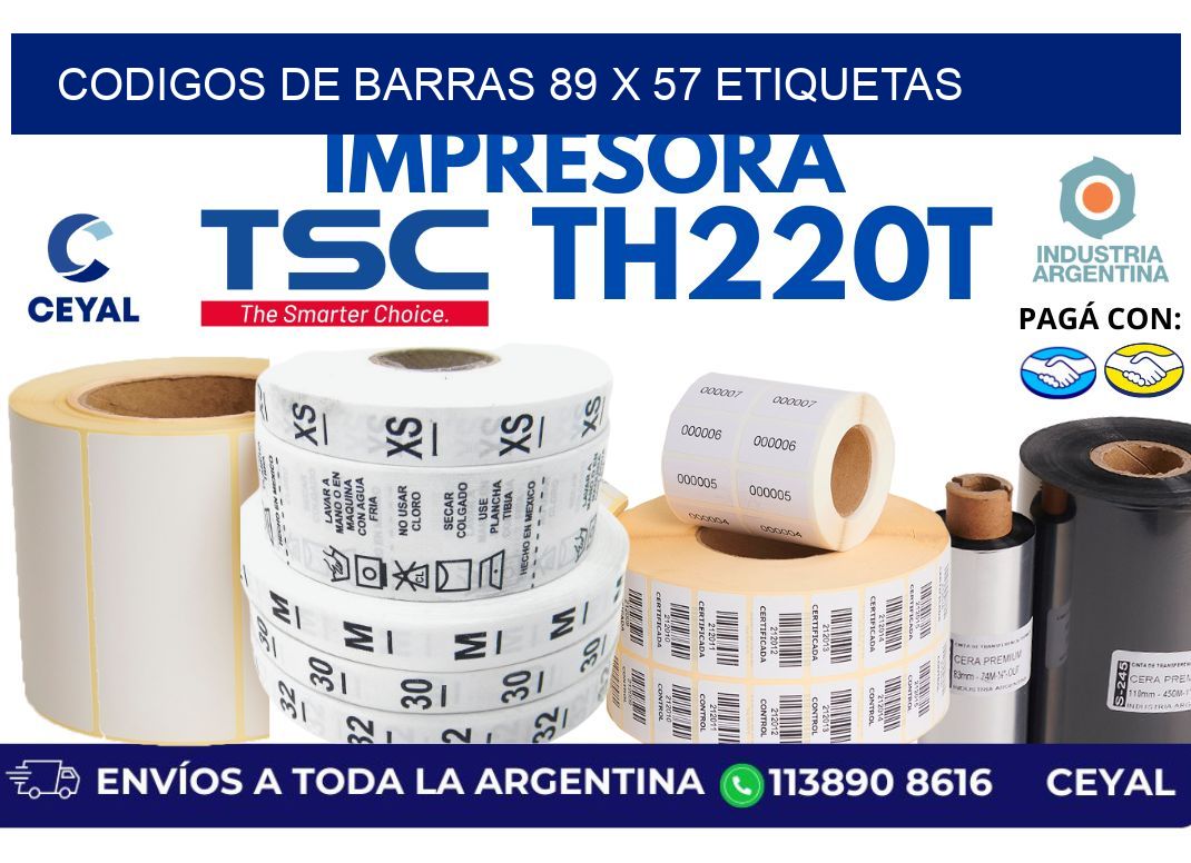 codigos de barras 89 x 57 etiquetas