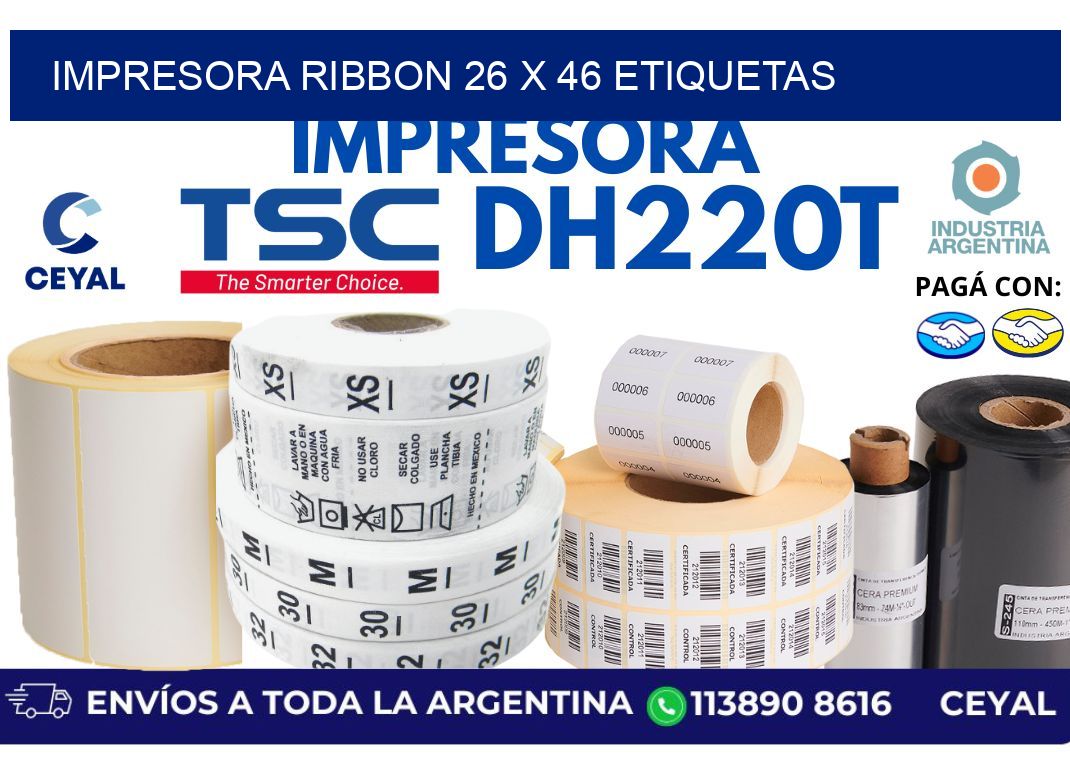impresora ribbon 26 x 46 etiquetas