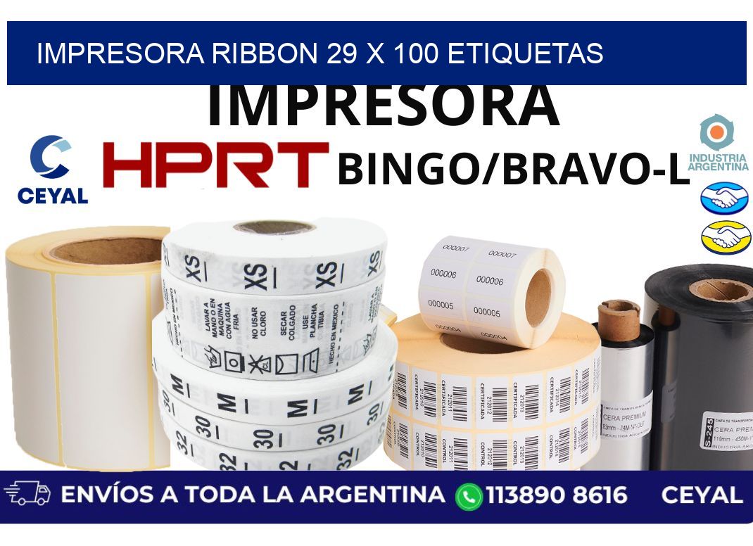 impresora ribbon 29 x 100 etiquetas