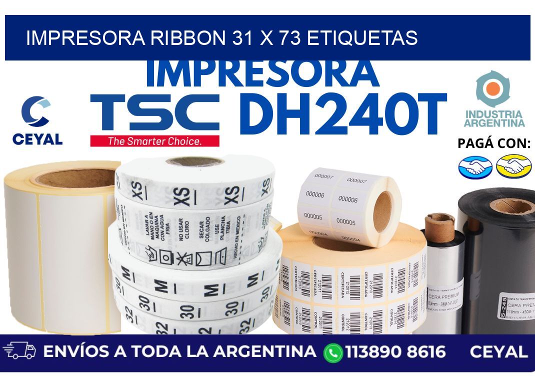 impresora ribbon 31 x 73 etiquetas