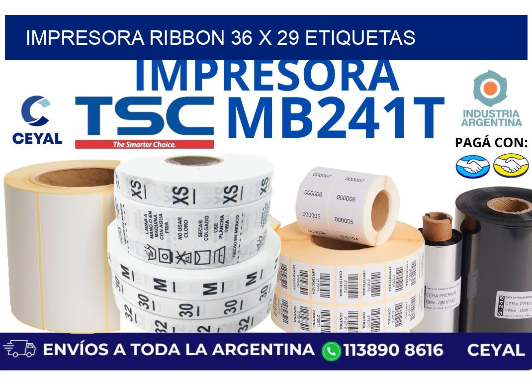 impresora ribbon 36 x 29 etiquetas