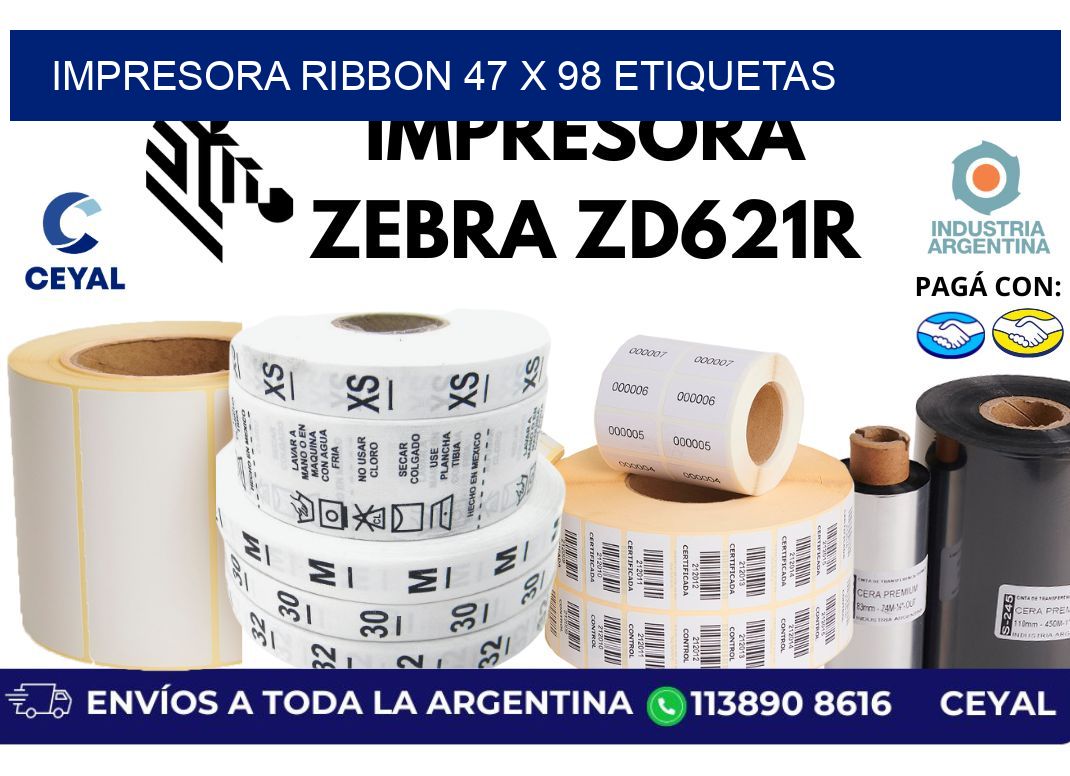 impresora ribbon 47 x 98 etiquetas