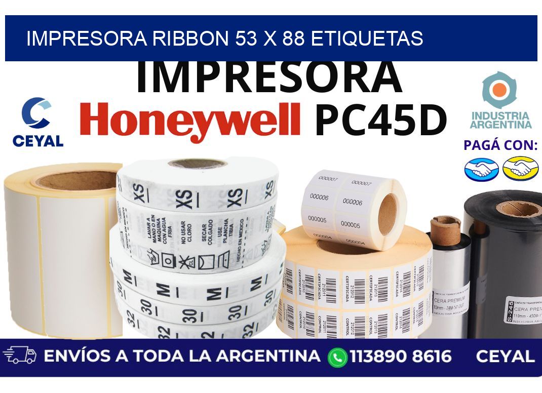 impresora ribbon 53 x 88 etiquetas