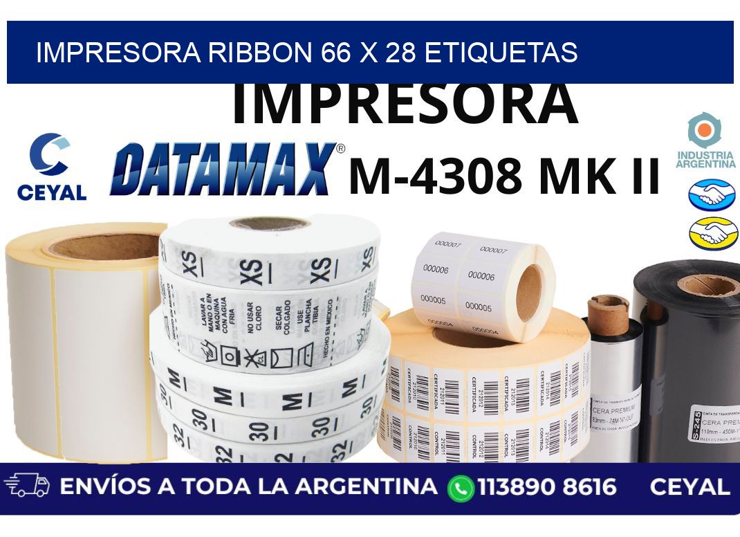 impresora ribbon 66 x 28 etiquetas