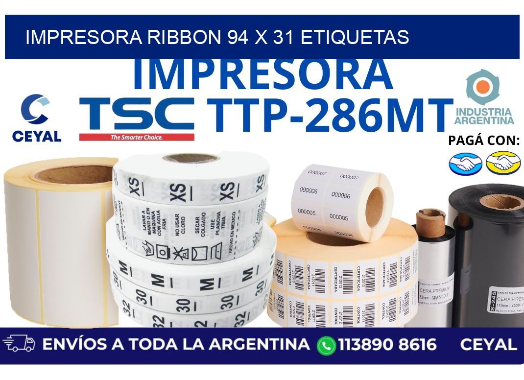 impresora ribbon 94 x 31 etiquetas