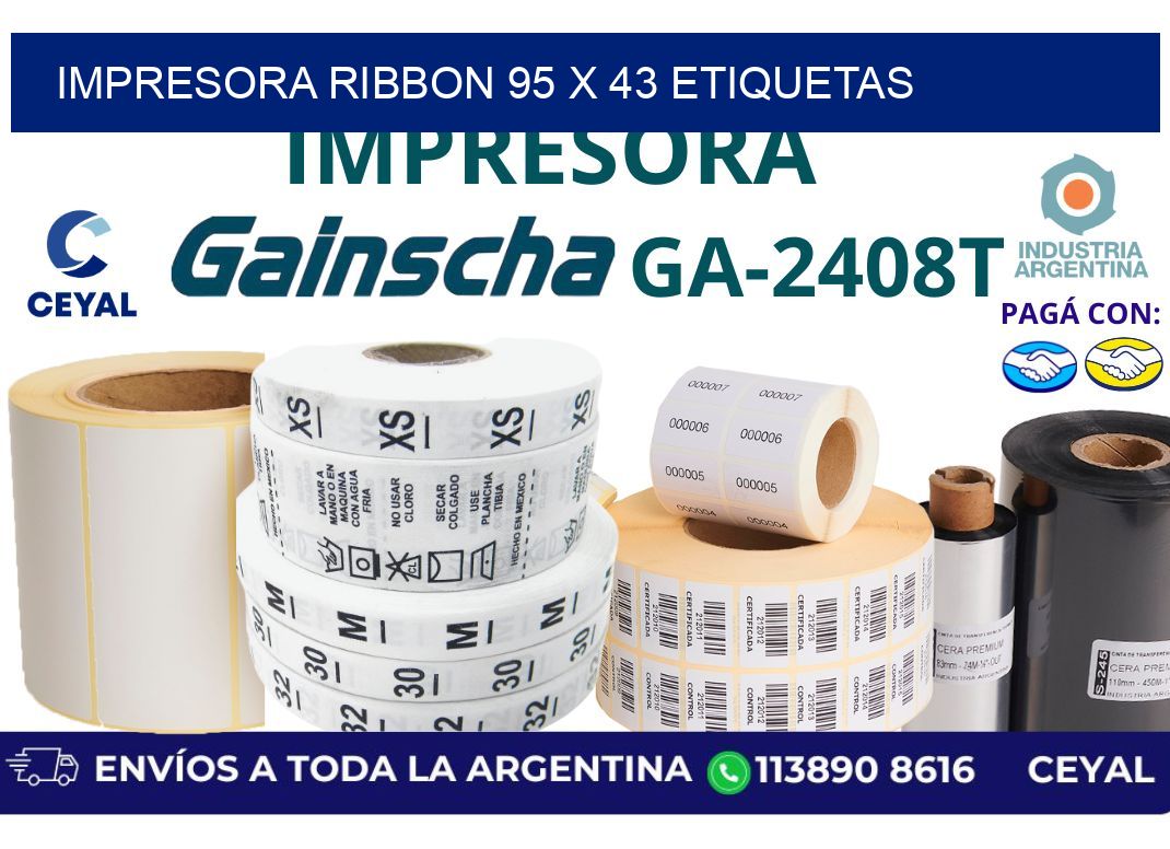 impresora ribbon 95 x 43 etiquetas