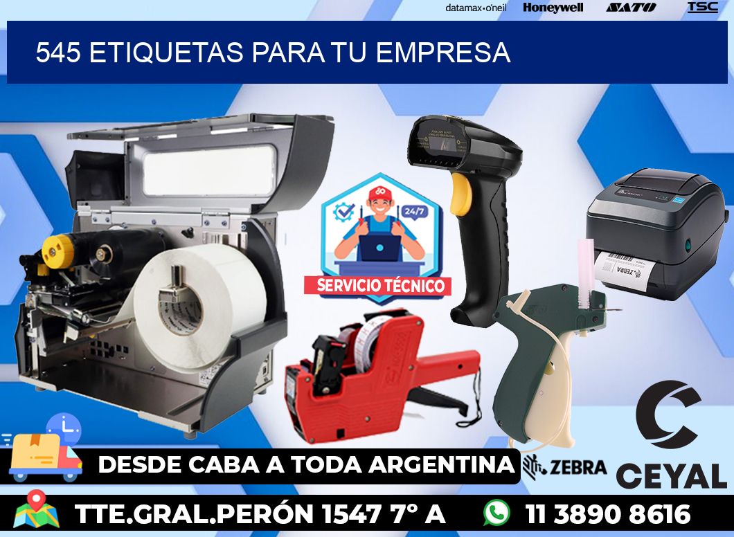 545 etiquetas para tu empresa