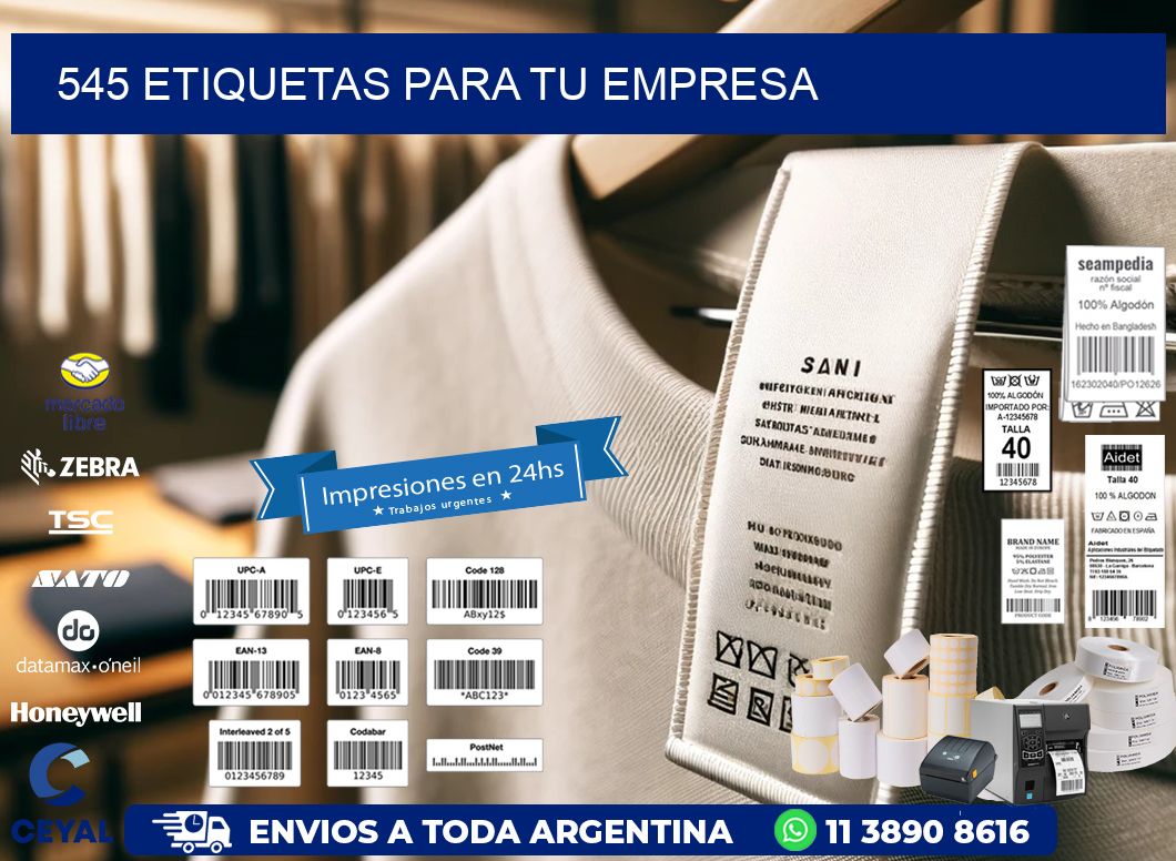 545 etiquetas para tu empresa