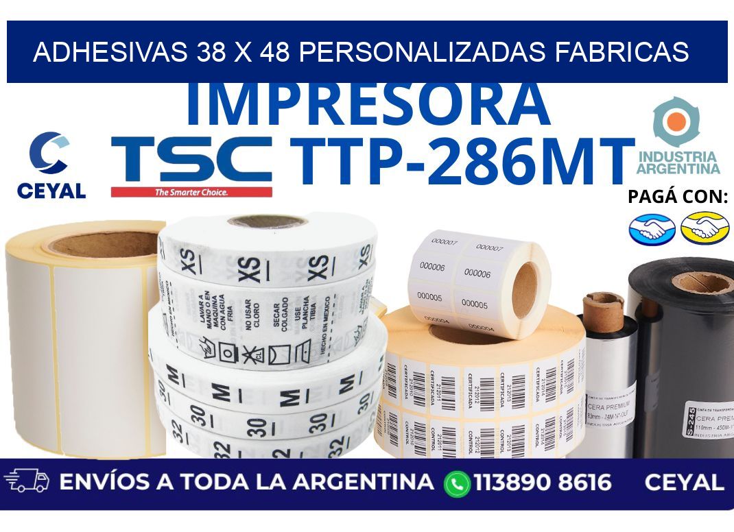 adhesivas 38 x 48 personalizadas fabricas