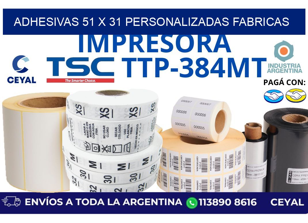 adhesivas 51 x 31 personalizadas fabricas