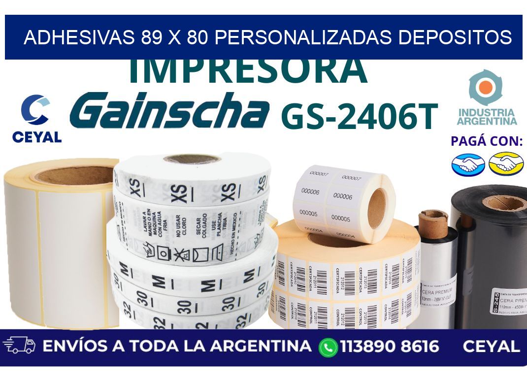 adhesivas 89 x 80 personalizadas depositos