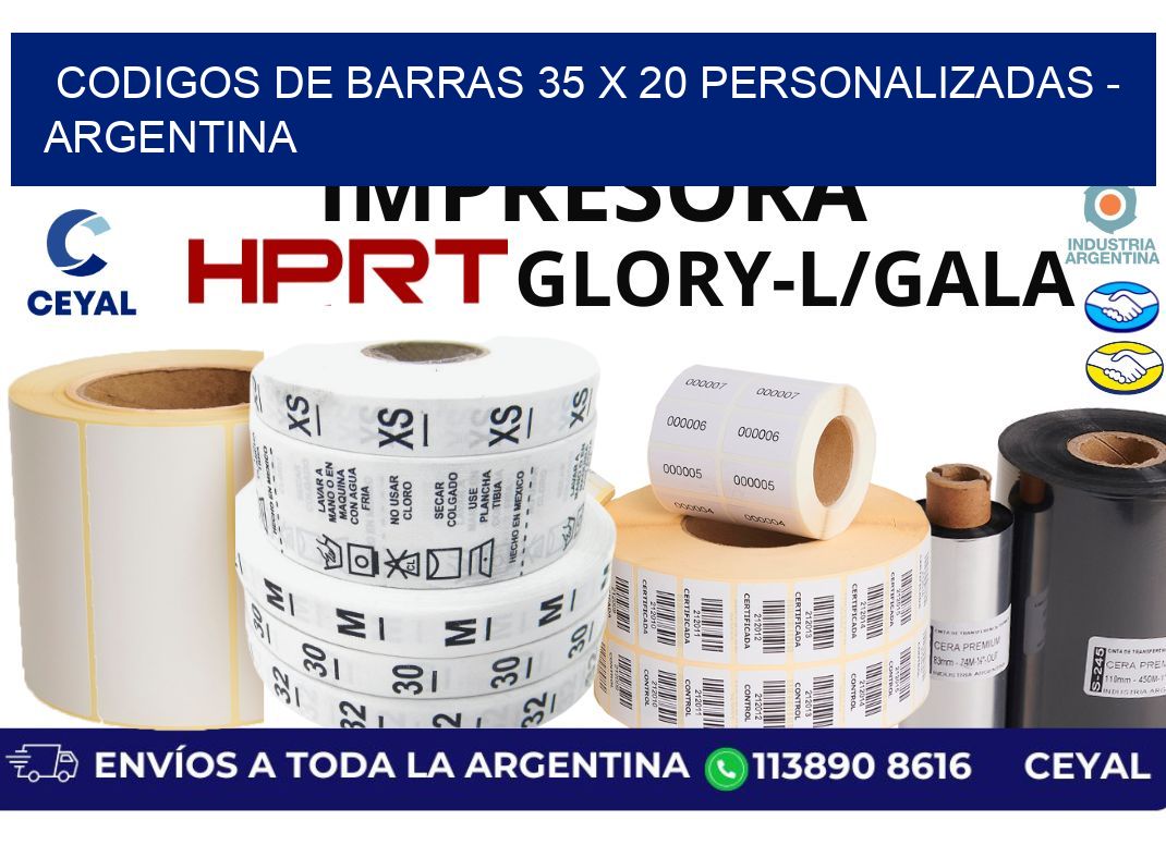 codigos de barras 35 x 20 personalizadas - Argentina