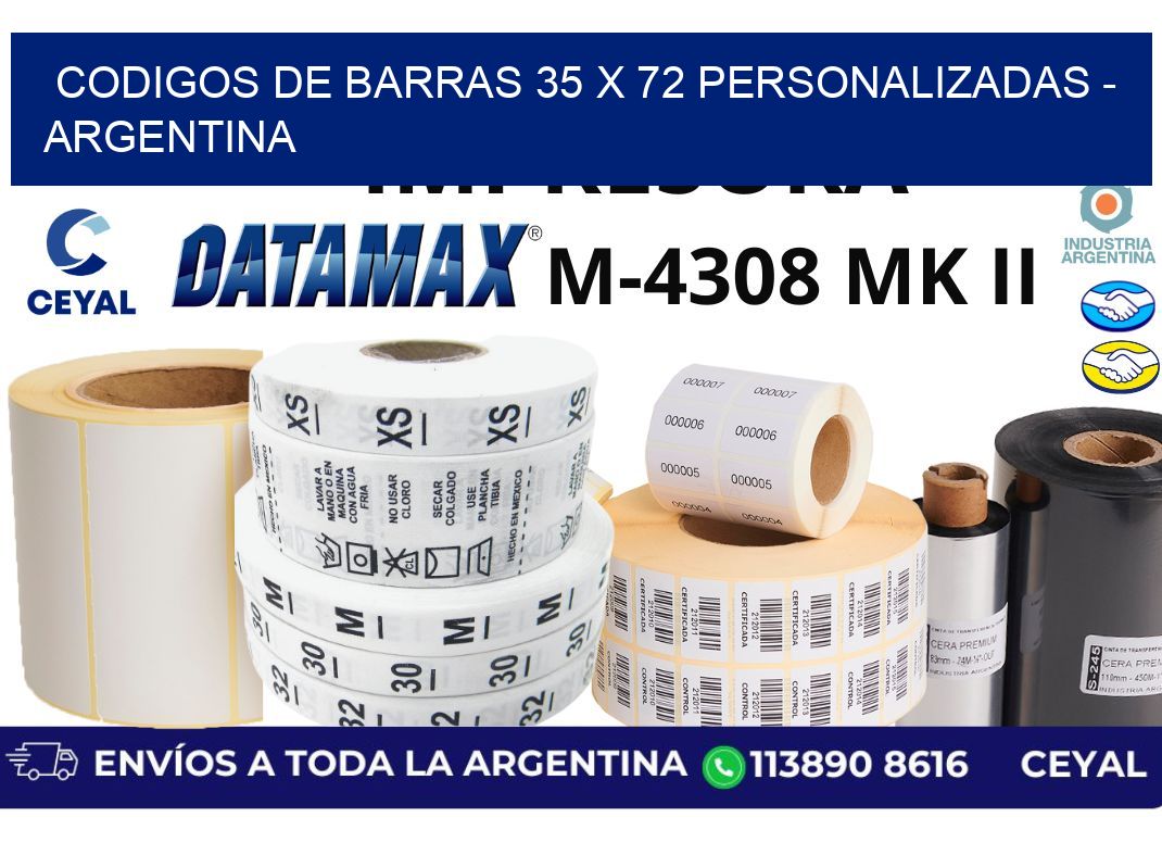 codigos de barras 35 x 72 personalizadas – Argentina