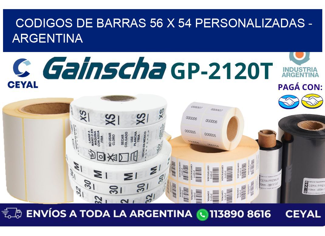 codigos de barras 56 x 54 personalizadas – Argentina