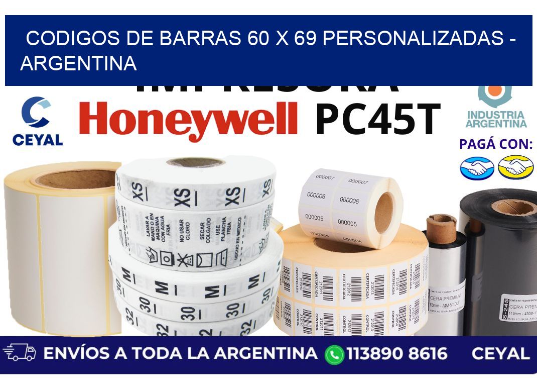 codigos de barras 60 x 69 personalizadas - Argentina