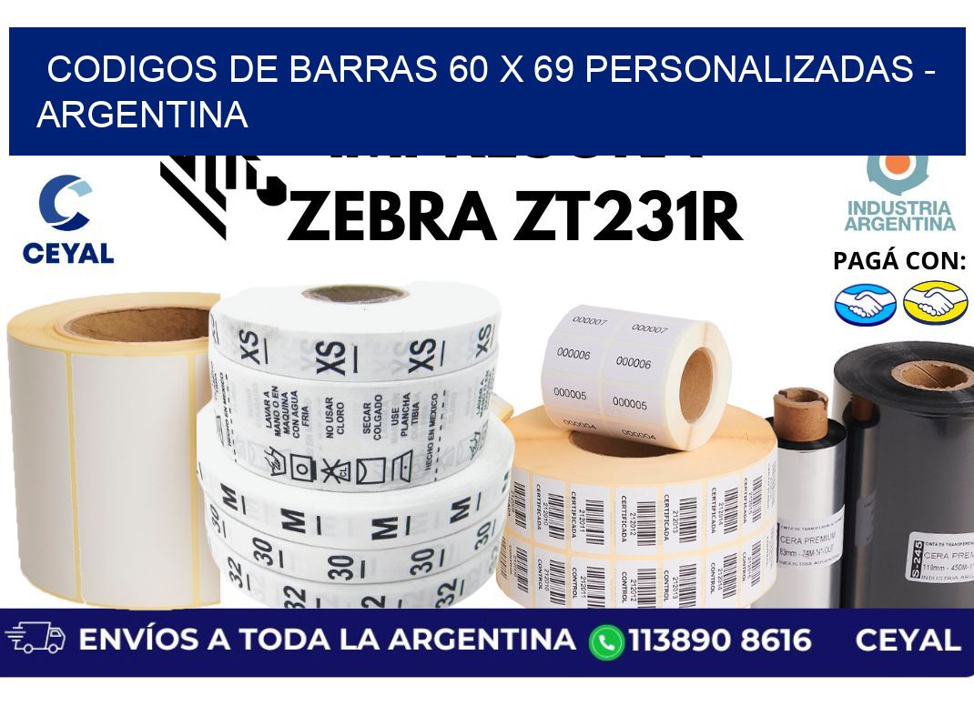 codigos de barras 60 x 69 personalizadas - Argentina