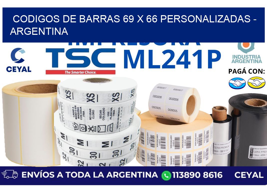 codigos de barras 69 x 66 personalizadas - Argentina