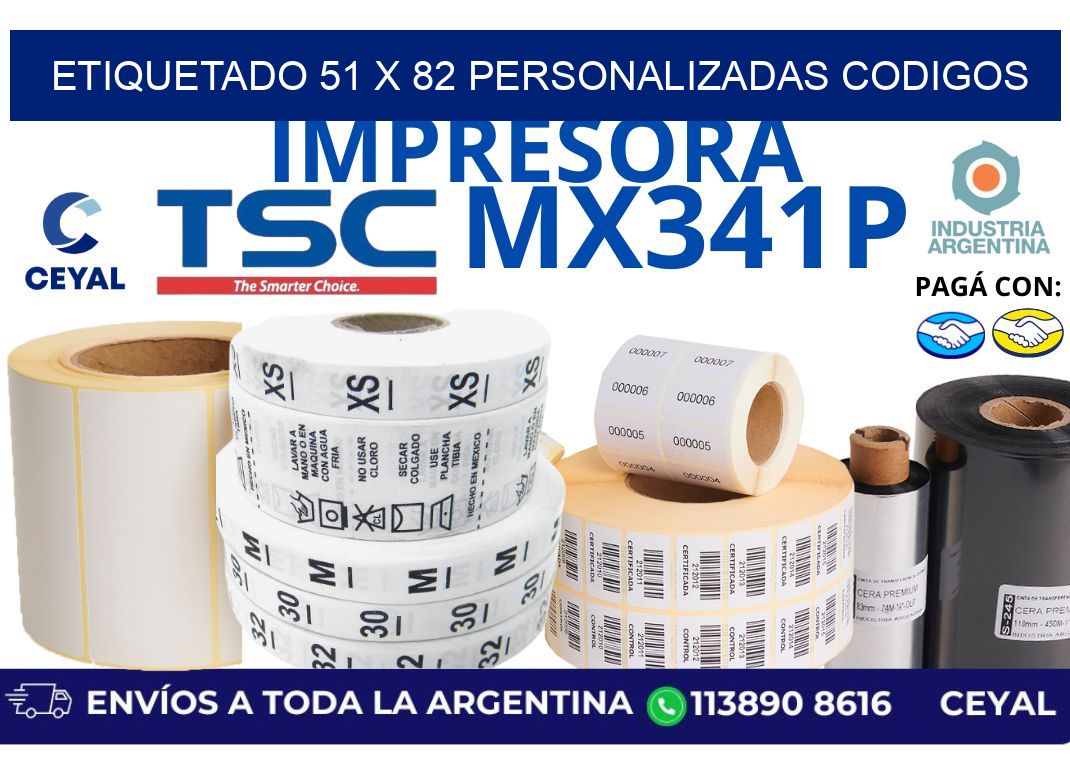 etiquetado 51 x 82 personalizadas codigos
