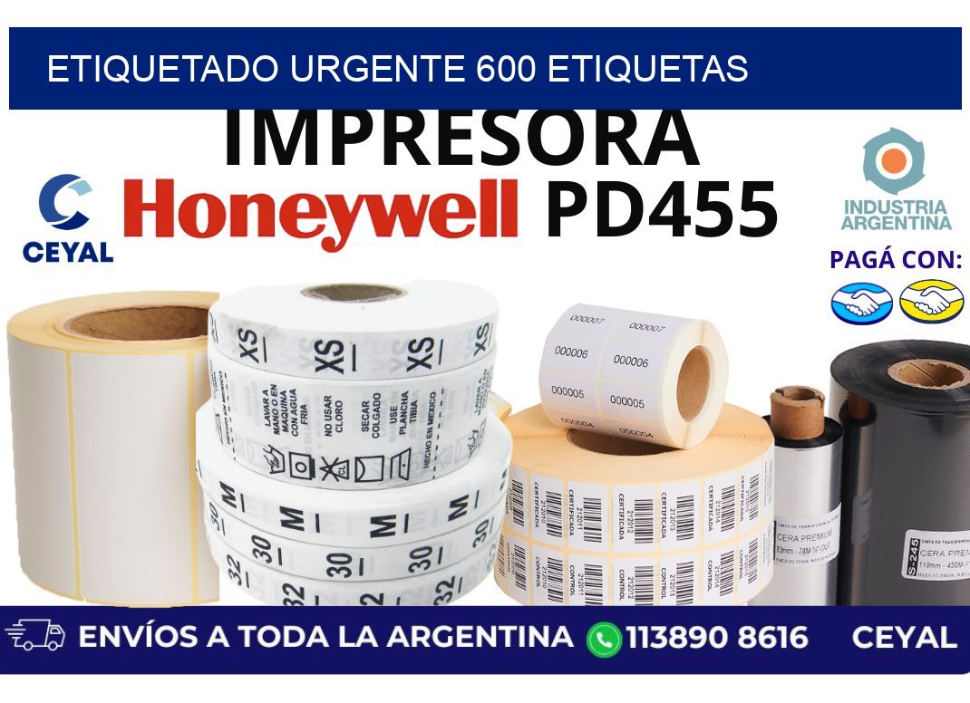 etiquetado urgente 600 etiquetas