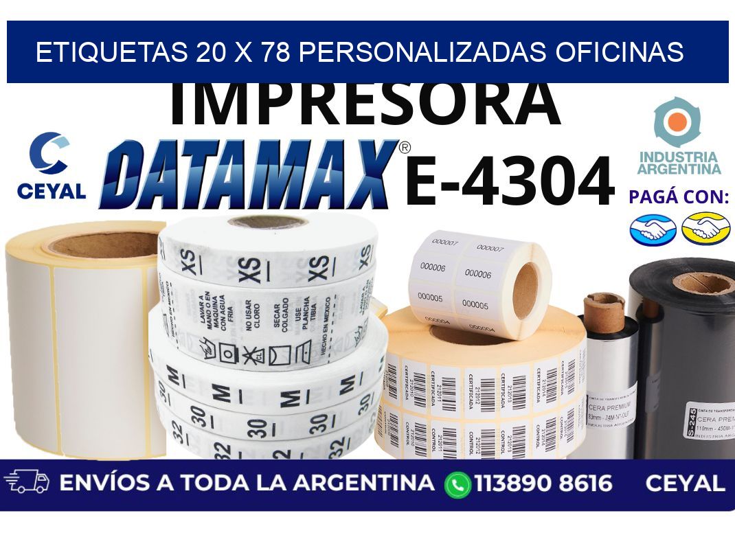 etiquetas 20 x 78 personalizadas oficinas