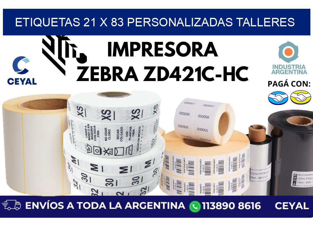 etiquetas 21 x 83 personalizadas talleres