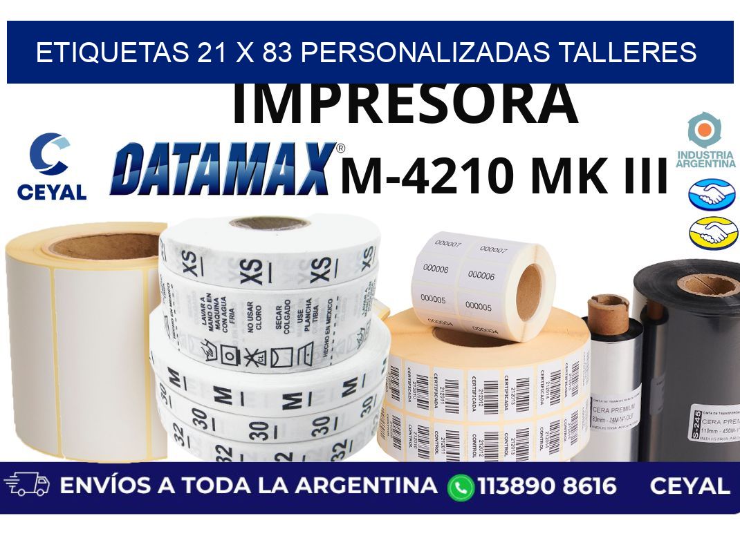 etiquetas 21 x 83 personalizadas talleres