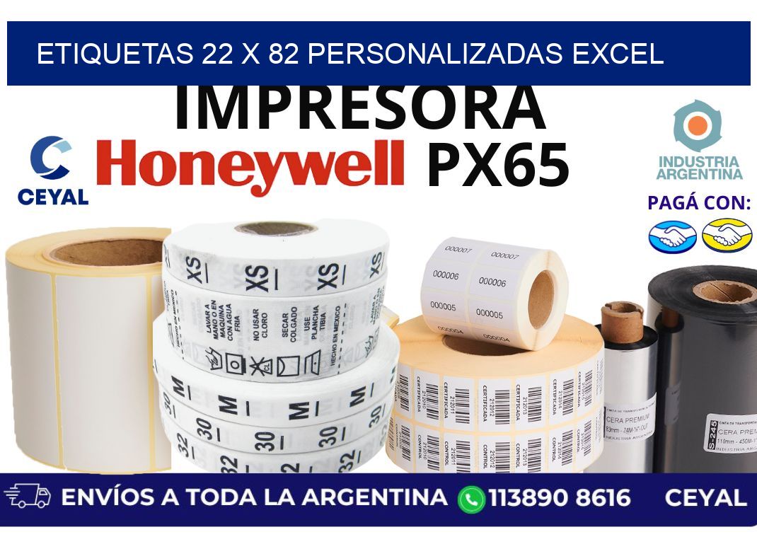 etiquetas 22 x 82 personalizadas excel