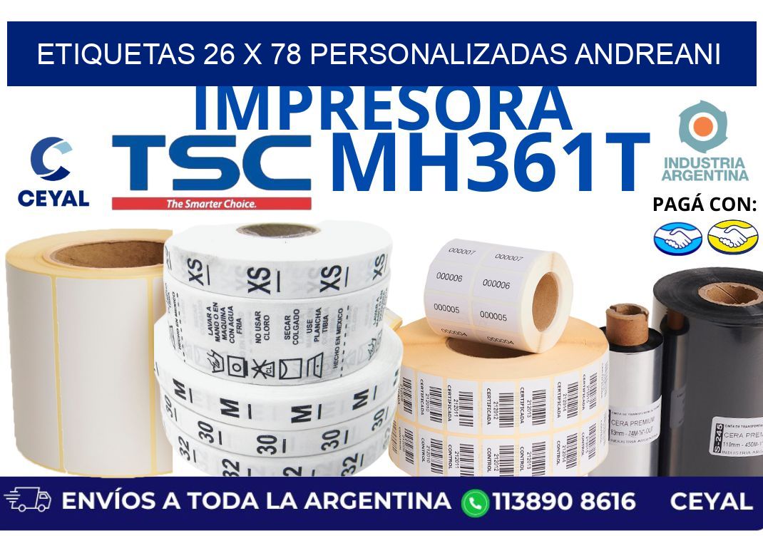 etiquetas 26 x 78 personalizadas andreani