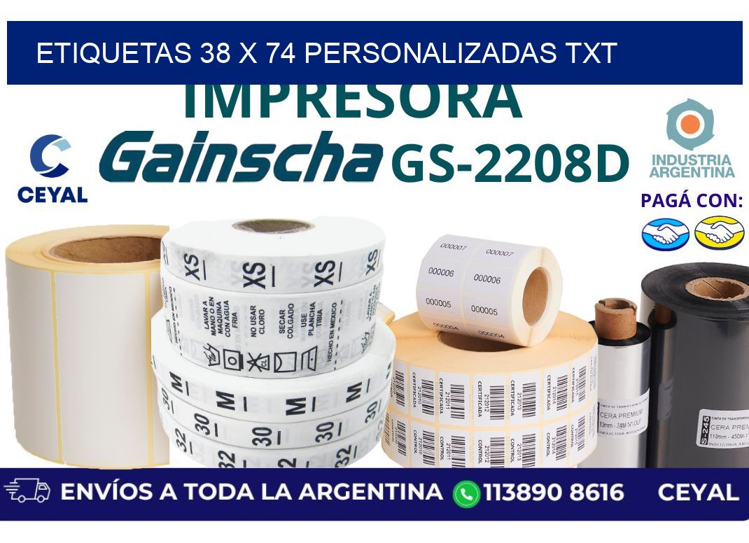 etiquetas 38 x 74 personalizadas txt