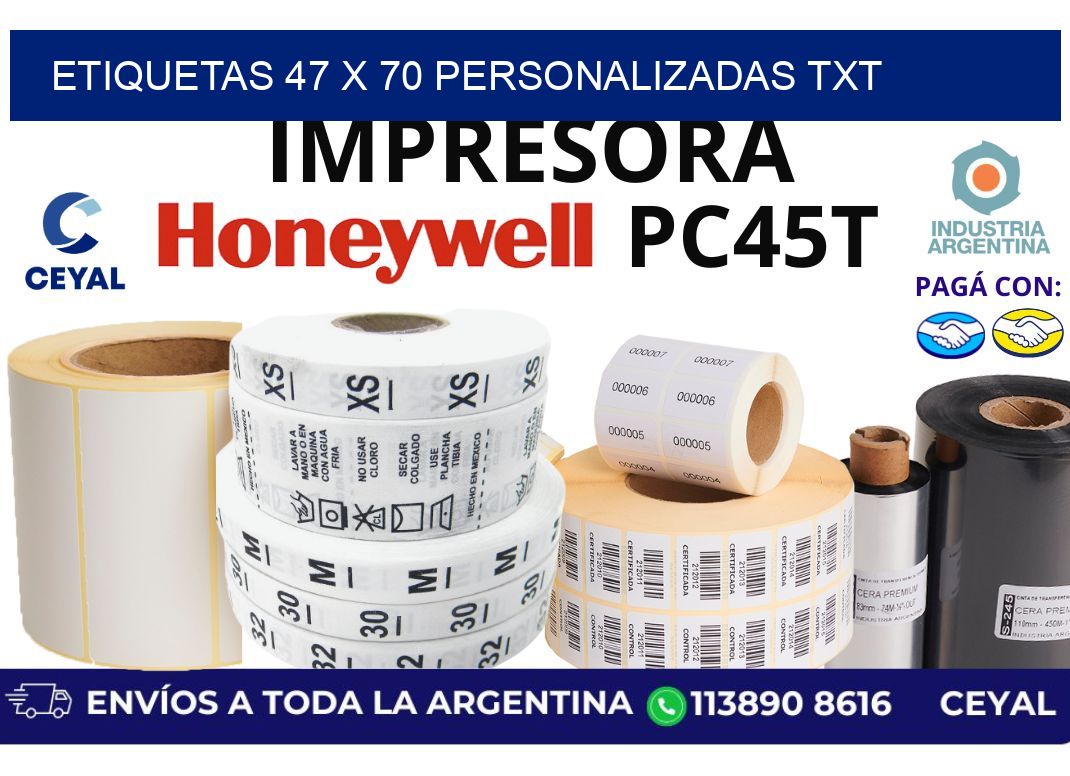 etiquetas 47 x 70 personalizadas txt
