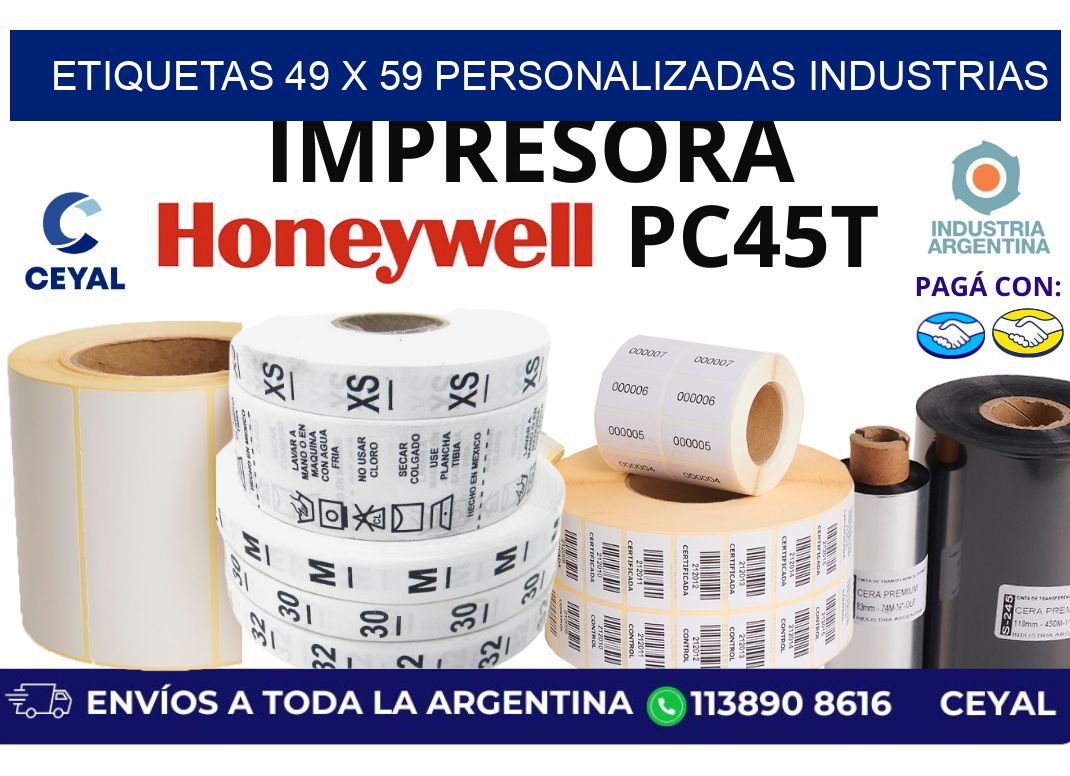 etiquetas 49 x 59 personalizadas industrias
