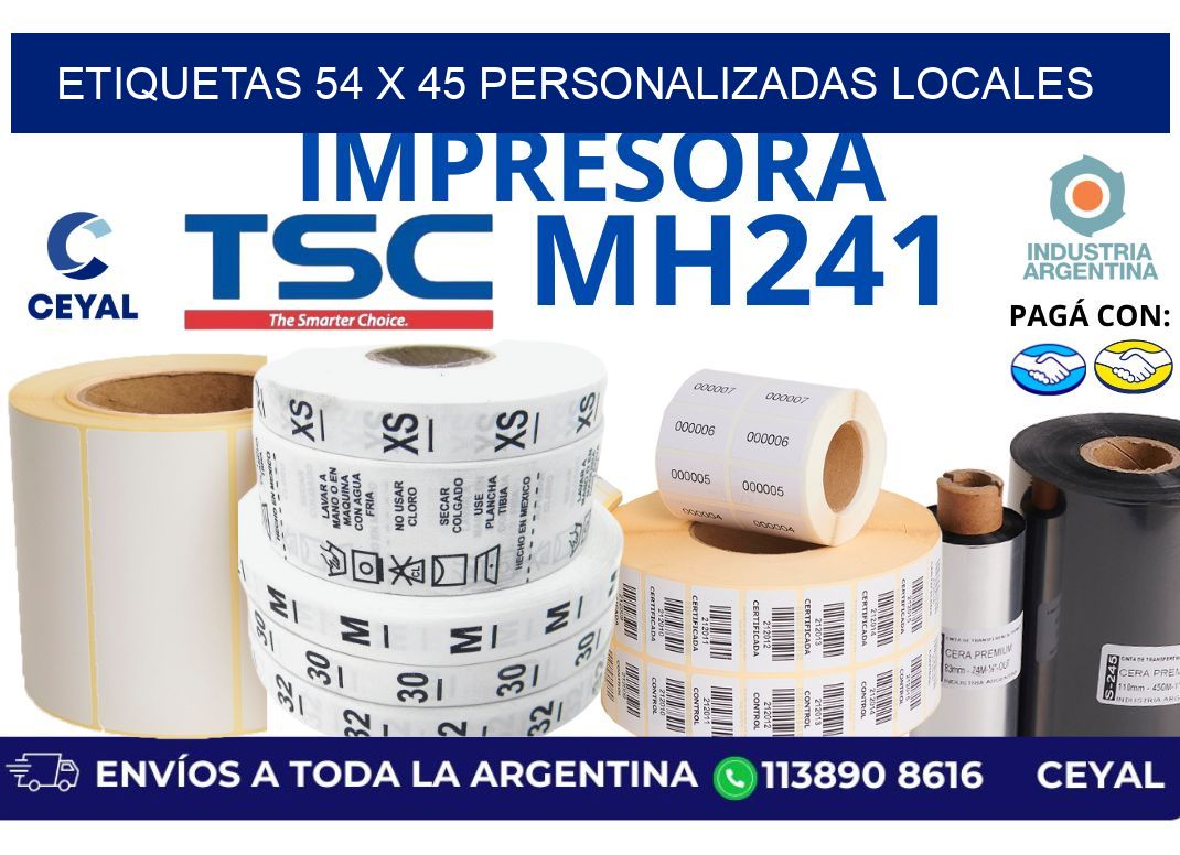 etiquetas 54 x 45 personalizadas locales