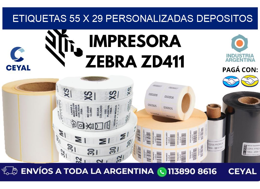 etiquetas 55 x 29 personalizadas depositos