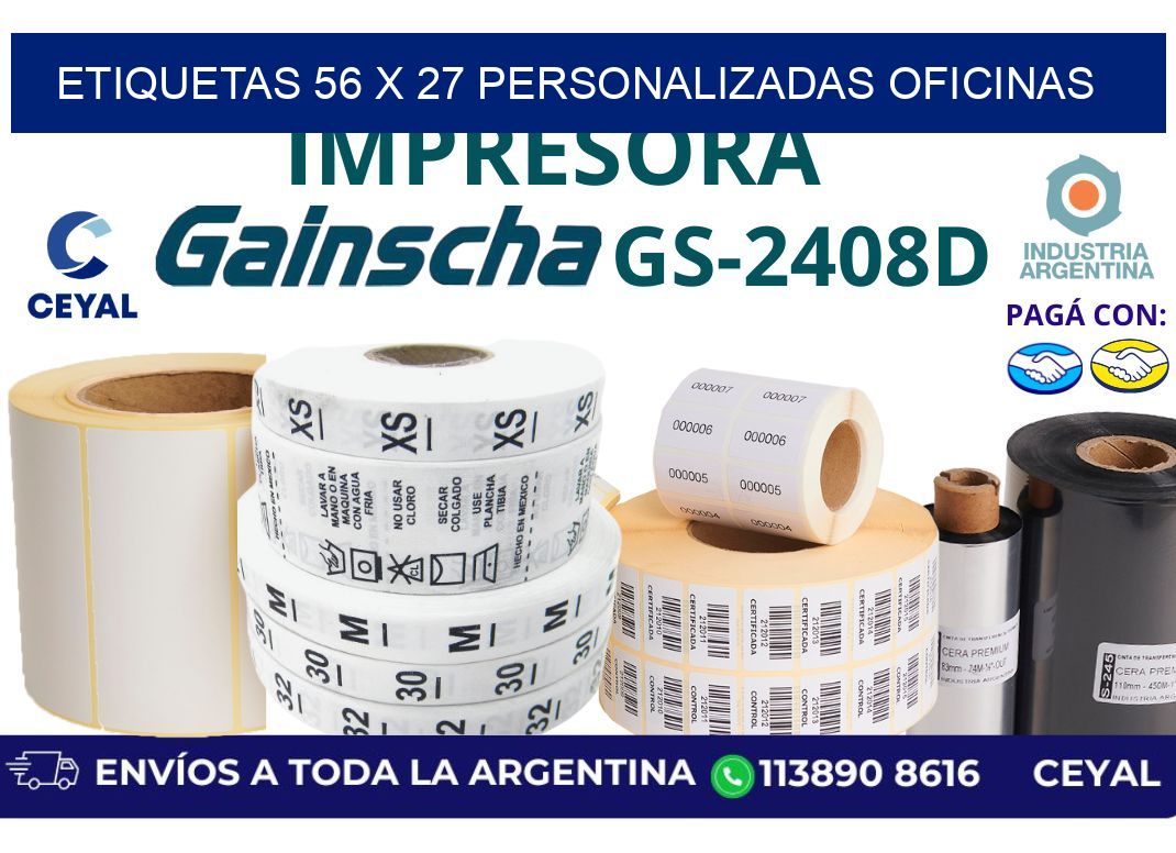 etiquetas 56 x 27 personalizadas oficinas