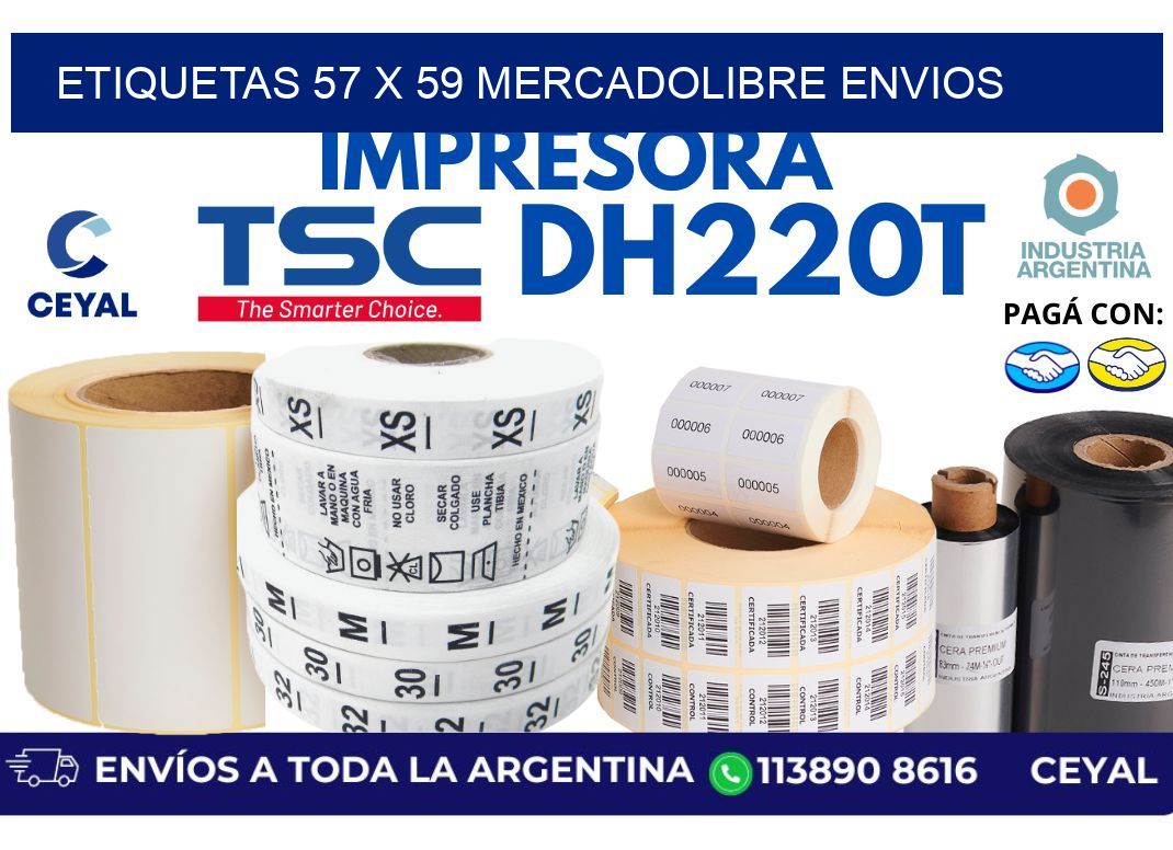 etiquetas 57 x 59 mercadolibre envios