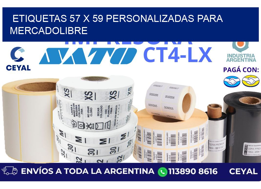 etiquetas 57 x 59 personalizadas para mercadolibre