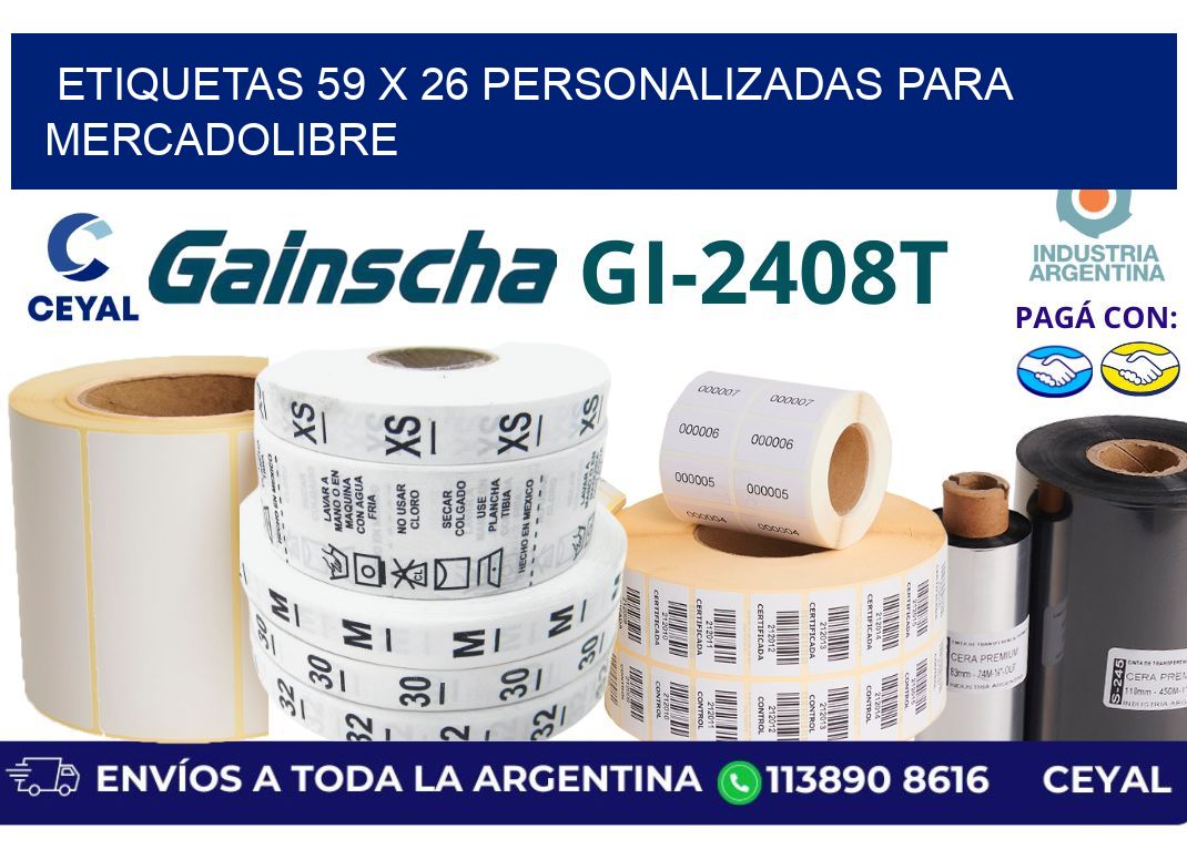 etiquetas 59 x 26 personalizadas para mercadolibre