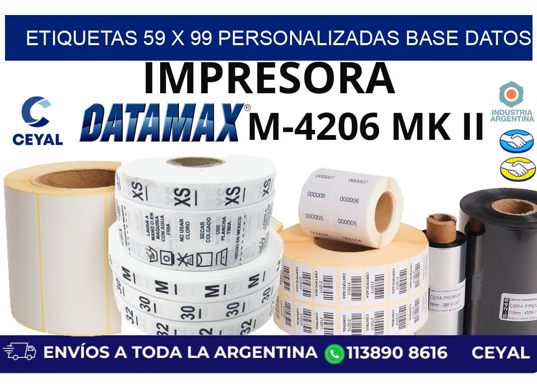 etiquetas 59 x 99 personalizadas base datos